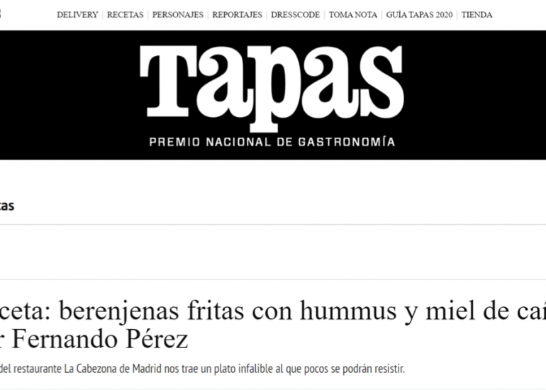 La Cabezona - Berenjenas fritas con hummus y miel de caña