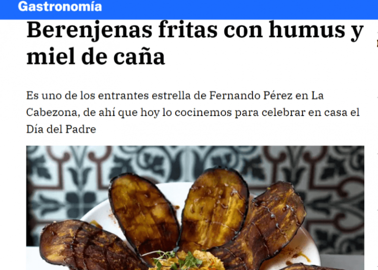 La Cabezona - Berenjenas fritas con humus y miel de caña