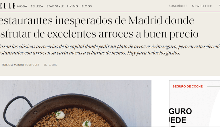 La Cabezona - Restaurantes inesperados de Madrid donde disfrutar de excelentes arroces a buen precio